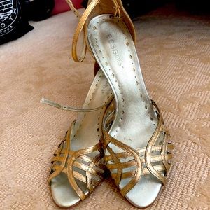 Gold Strappy Heeled Sandal BCBG